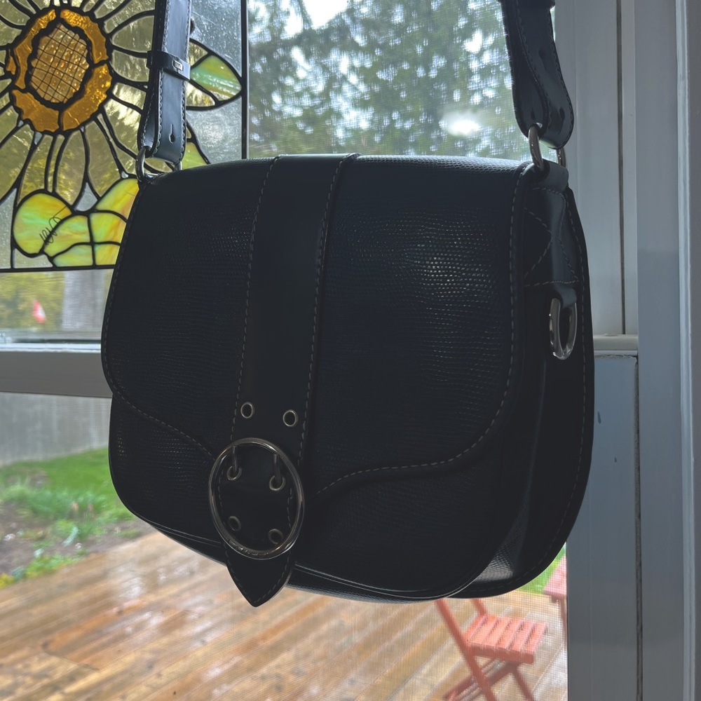 Blue Leather Sattal Bag 💼